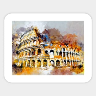 Watercolor Colosseum Sticker